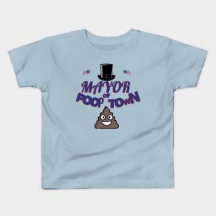 Funny Mayor of Poop Town Kids T-Shirt